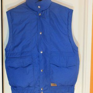 Genuine Down puffer Ski  Vest Polyester/Cotton Filling Down Feather XL Blue